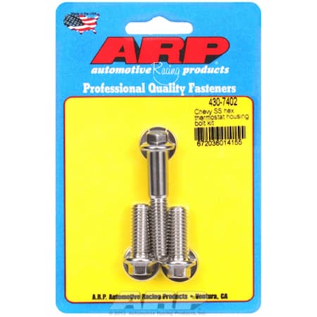 Arp Chevrolet, Stainless Steel, Hex Thermostat Housing Bolt Kit A14-4307402
